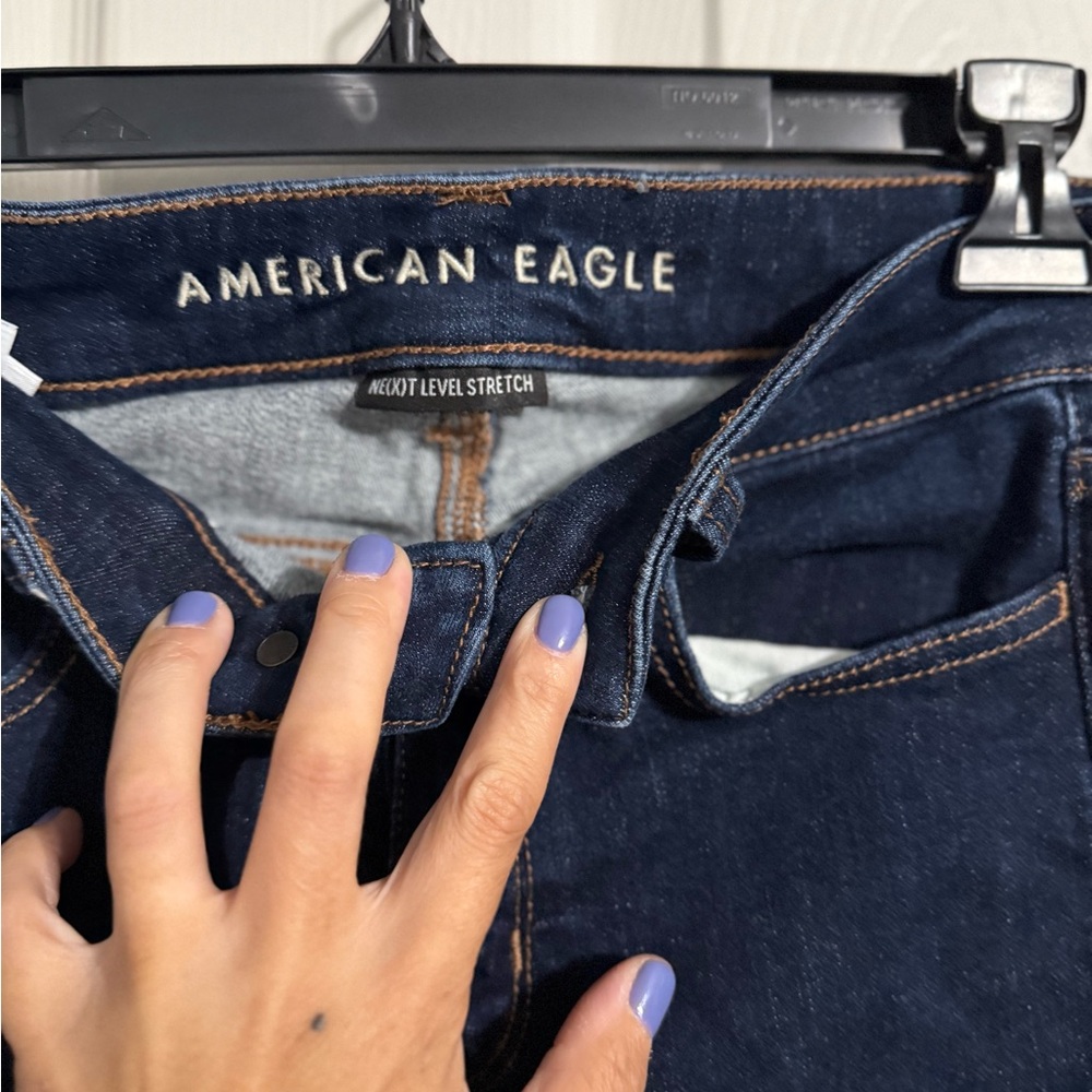 American Eagle Outfitters Dark Blue Skinny Jeans - Picture 3 of 7